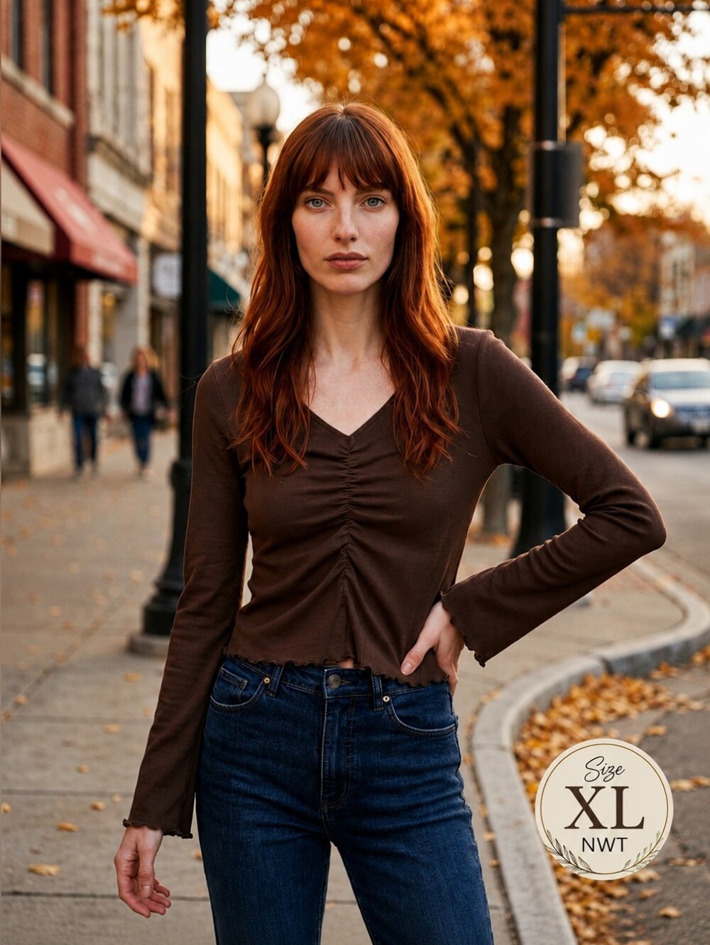 Noisy May NWT Chocolate Brown Long Sleeve Top